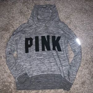 Pink turtle neck hoodie